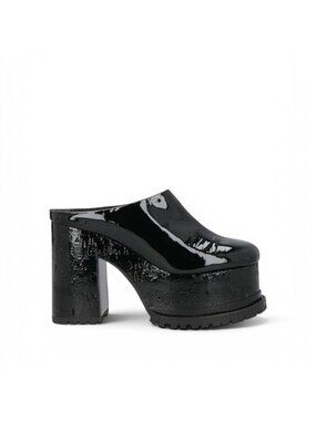 Haus of Honey Patent Leather Platform Mule Clogs Black EU 37 US 6.5-7 NIB